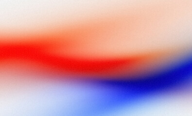 Retro white red blue colors wave grainy gradient background backdrop design template, empty space, noisy texture web banner, poster template. Noise texture effect.