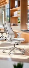 Modern Office Chair with Mesh Back and Chrome Base.