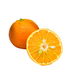 real orange isolated on white background