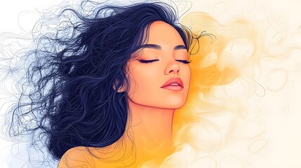 Latina woman with White January banner for mental health awareness in Brazil, depicted in vector art.