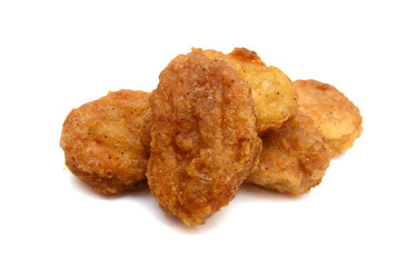 Chicken nuggets isolated on white background
