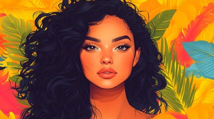 Illustration of a Latina woman with a mental health awareness banner for White January, Brazil, in vector art style.