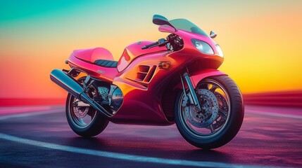 Fototapeta premium Modern Motorcycle Artwork | Vivid Colors and High Contrast