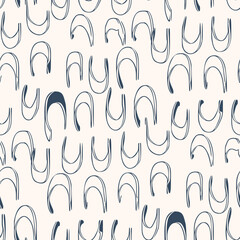 Monochrome Seamless pattern with a simple abstract drawing. Vector illustration.