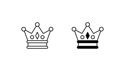 Crown icon design with white background stock illustration