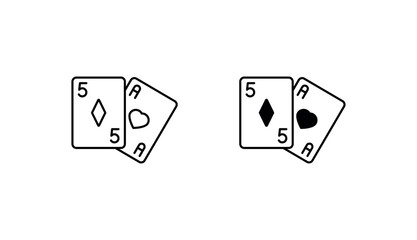 Playing Cards icon design with white background stock illustration