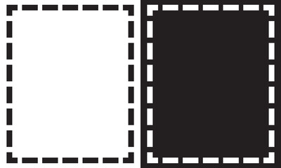 Dashed line long frame.  isolated on white and black background. Vector illustration. EPS 10