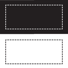 Dashed line long frame.  isolated on white and black background. Vector illustration. EPS 10