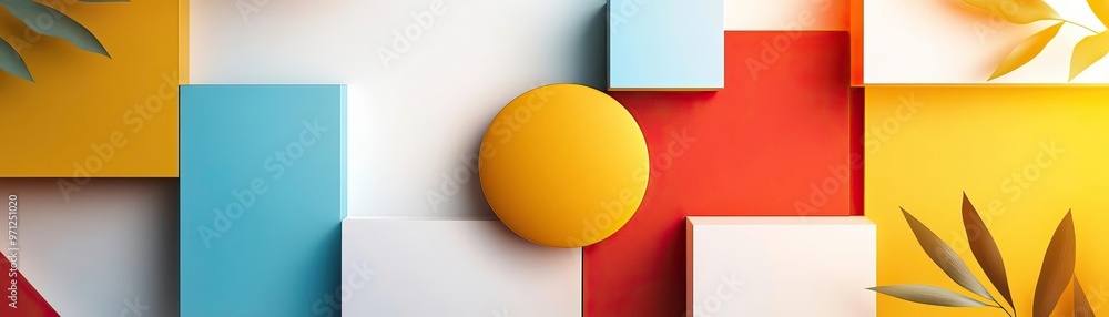 Canvas Prints modern abstract design featuring geometric shapes in vibrant colors and minimalist aesthetics for cr
