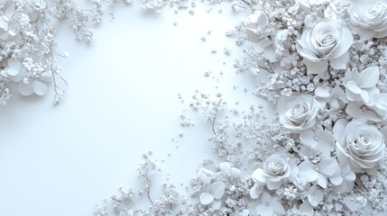 A serene arrangement of white flowers on a light background, perfect for a calm aesthetic.