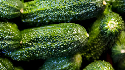 Closeup of fresh green Goya or Bitter melon, healthy exotic food, delicious vegetable fruit
