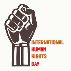 raised fist with the words human rights for all vector art