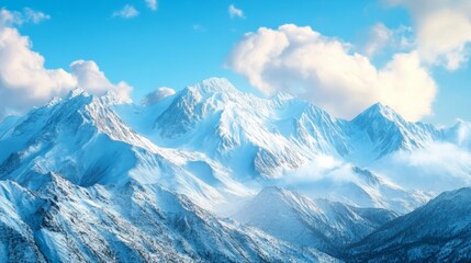 Fototapeta premium White peaks against azure expanse