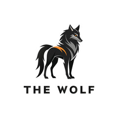 Fototapeta premium Sleek wolf silhouette with sharp lines vector logo