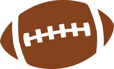 Football clip art design on plain white transparent isolated background for card, shirt, hoodie, sweatshirt, apparel, card, tag, mug, icon, poster or badge