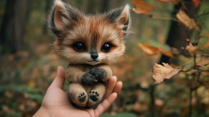Obraz premium A person holding a small furry animal in their hand