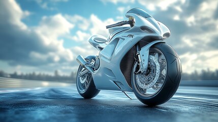 Futuristic Motorcycle, Aerodynamic Design, High Performance