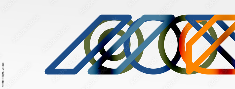 Poster abstract background - colorful circle lines technology or business digital template