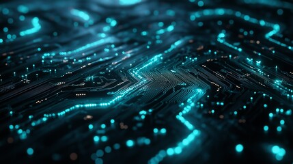 Glowing Circuit Board Technology Background