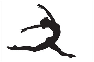 Gymnastic black Silhouette logo 