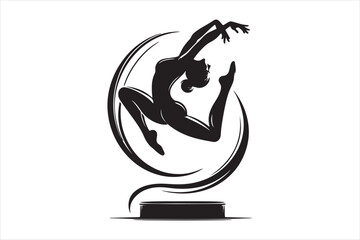 Gymnastic black Silhouette logo 