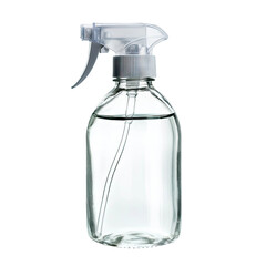Glass spray bottle with clear liquid