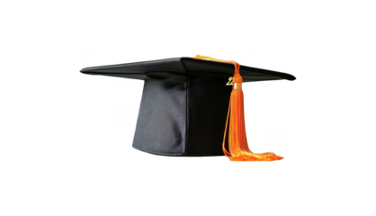 Graduation cap black graduation cap isolated on transparent background