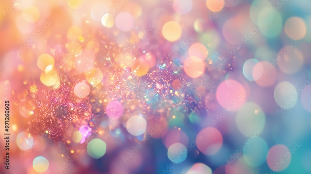 Poster colorful abstract bokeh lights sparkling in a dreamy background during twilight hours