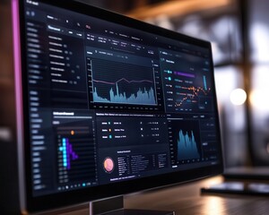 Animated dashboard with realtime website traffic analytics, live data visualization, web performance monitoring