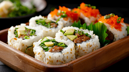 sushi rolls on a plate