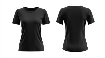 Naklejka premium Women's black t-shirt with a white background