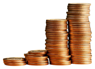 PNG Stack of coins money tin investment.