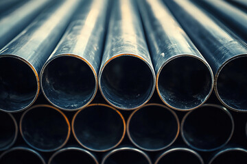 small steel pipes stacked over each other,8k, real photo, photography