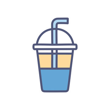 recommend clip art: Cold drink cup. Plastic cup with a straw and lid, perfect for iced coffee, tea, or juice.