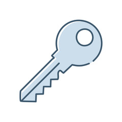 Simple key icon. A basic illustration of a key, symbolizing access, unlocking, and opportunity.