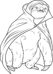 Sloth Halloween Vampire Animal Vector Graphic Art Illustration
