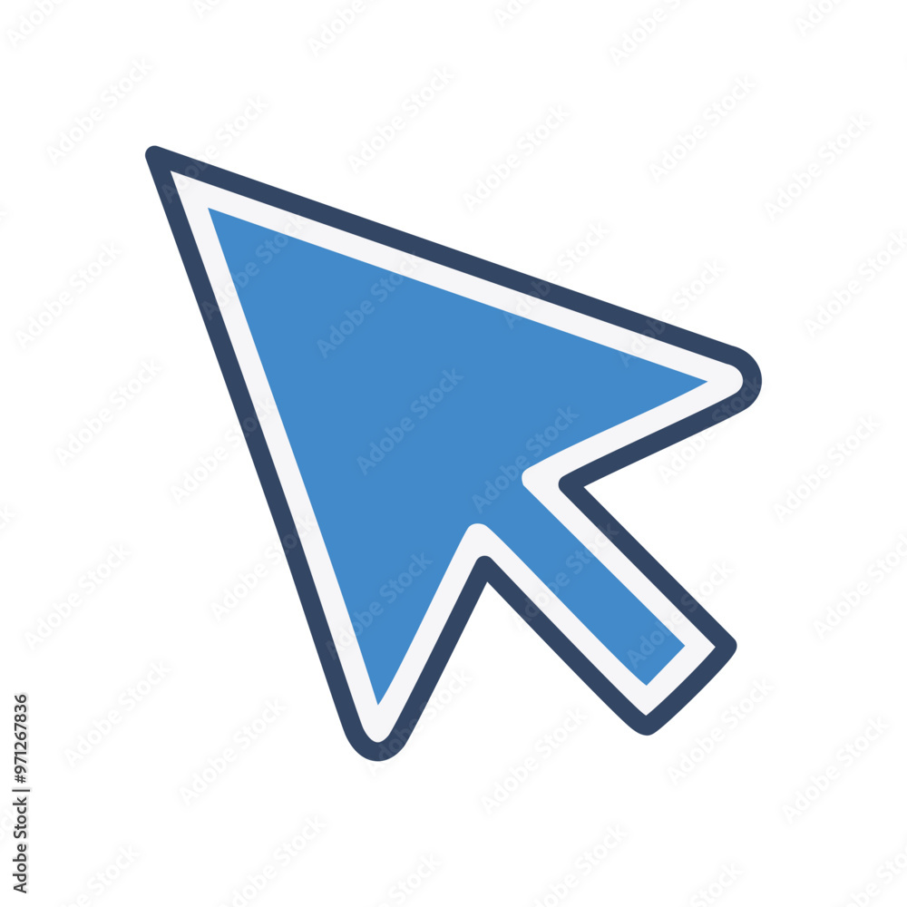Poster blue cursor icon. simple blue cursor icon, representing navigation, clicking, and web browsing.