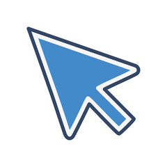 Blue cursor icon. Simple blue cursor icon, representing navigation, clicking, and web browsing.