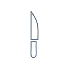 Knife icon. Outline icon of a knife, perfect for culinary or kitchen themes. Represents sharpness and precision.