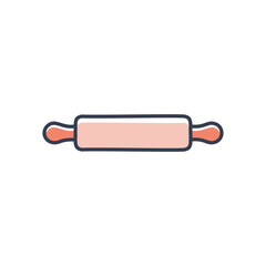 Rolling pin icon. Illustration of a wooden rolling pin, commonly used for baking, pastry, and dough.
