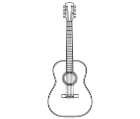 Acoustic guitar isolated on white guitar icon Vector illustration