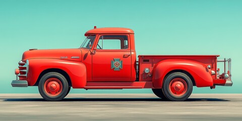 Vintage Fire Truck, Antique Red Fire Engine