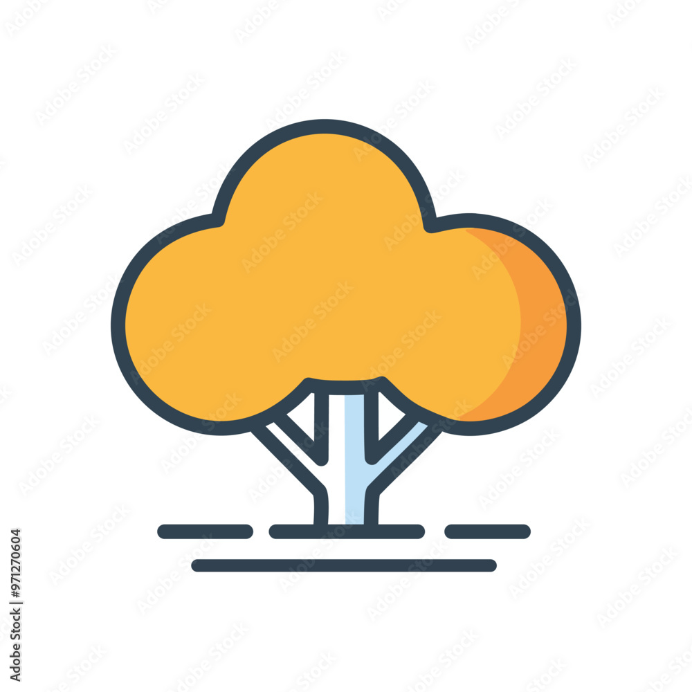 Poster tree icon illustration. simple and colorful tree icon illustration representing nature and growth. p