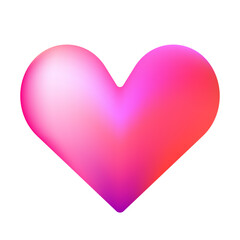 Cute Gradient Heart vector design, Trendy Love illustration, Romanc symbol for Valentine, Dating and Anniversary Decoration theme, Flat design, Pink, Red clip art, vector stock (Editable)