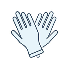 Protective gloves. Pair of clean, blue, disposable gloves, representing safety and hygiene.