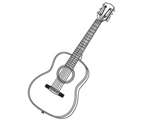 Acoustic guitar isolated on white guitar icon Vector illustration