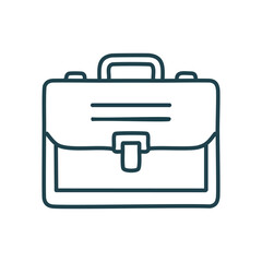 Briefcase line icon. Hand drawn line art briefcase icon, ideal for professional, business, work, and office themes.