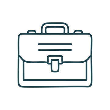 recommend clip art: Briefcase line icon. Hand drawn line art briefcase icon, ideal for professional, business, work, and office themes.