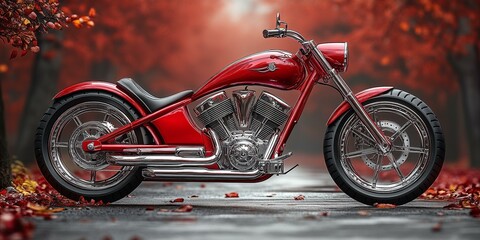 Fototapeta premium Stunning Red Motorcycle