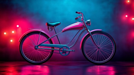Fototapeta premium Pink Vintage Bicycle, Retro Styling